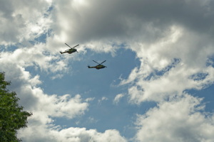Helicopters on the sky